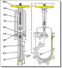 Pneumatic hoạt động dao cửa van WCB SS304 xi lanh khí khí điều khiển không khí đôi vít lug dao cửa van