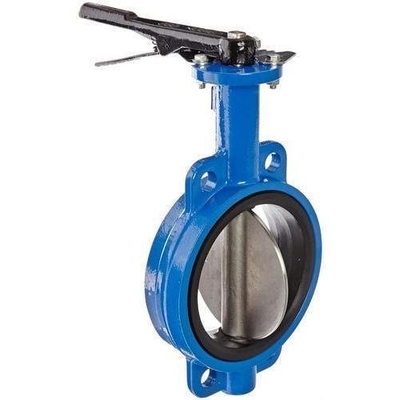 Van bướm Wafer với tay cầm kích hoạt màu xanh lam bằng thép không gỉ ZG1Cr18Ni12Mo2Ti 2 &quot;PN10