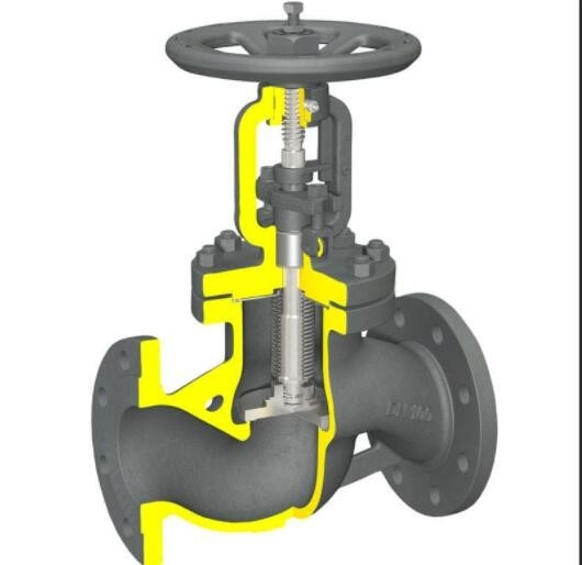 Bs 1873 Van cầu hàn Butt Pn16 Dn100 Wcb Tay quay bằng thép Van cầu mặt bích